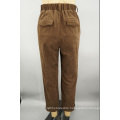 Women's New Brown Fleece Corduroy 16W Straight Trousers